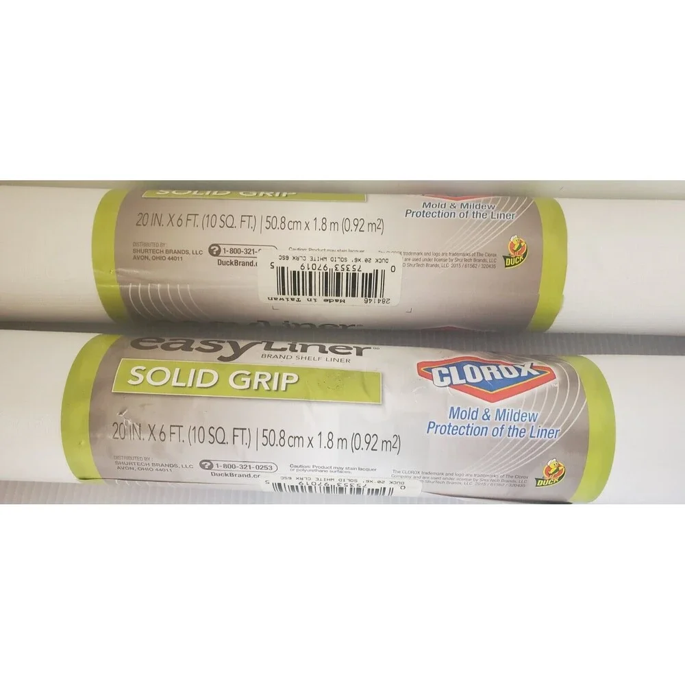 Duck Solid Grip EasyLiner Non Adhesive Shelf Liner with Clorox 2 pk 20